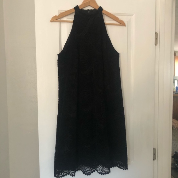 LOFT Velvet Lace high neck dress - Picture 2 of 4